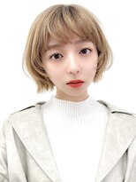 ラフィス ヘアー ハーバー 横浜店(La fith hair Harbor) 【La fith】ミニボブ×ケアブリーチ×ミルクティーベージュ