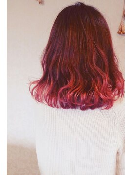 モグヘアー(mog hair) pink　グラデーション