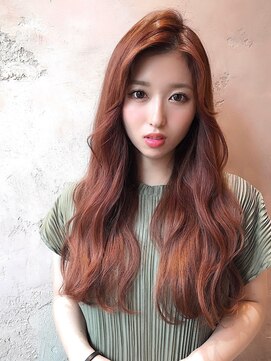 ロンドローズ 名古屋(Lond damaskRose) チョコレート 切りっぱなし イヤリングカラー 韓国ヘア 顔周り