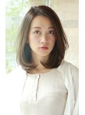 【lien.相楽顕】大人かわいいストレート/オリーブカラー/小顔