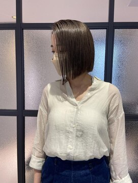 ヨーク(YOKE) 【YOKE】大人ボブパッツンボブケアブリーチハイトーンカラー