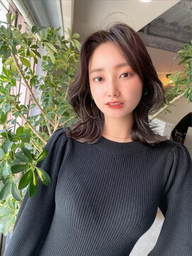 フラッグ ヘアー 天神西通り店(Flag HAIR) 大人ミディアム☆くびれボブ透明感イルミナカラー