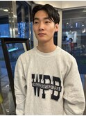 メンズセンターパート