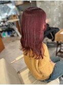 【ブリーチなしダブルカラー】でピンクオレンジ