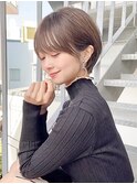 シースルー流し前髪つや髪小顔周り簡単スタイリング丸みショート