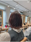 切りっぱなし/結べるボブ/高彩度カラー【ブリーチ無し】