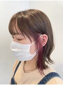 切りっぱなしボブ/エアリーロング/美髪/ピンクブラウン/上大岡