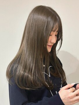 エル バイ アンキシム(elu by AHNKISM) ミディアムロングレイヤーカットブリーチなしダブルカラー心斎橋