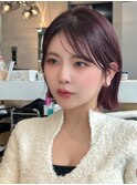 イメチェンショート外はねボブ美髪ブルーブラックワイドバング