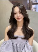 韓国風イメチェン美髪ワイドバングレイヤーカット韓国ヘア大宮