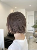 柔らかい感じのベージュボブ