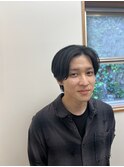 センターパートアップバング