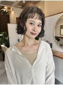 【トレンド感◎】アンニュイなお洒落感ある黒髪ボブパーマ