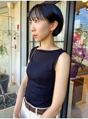 丸みショートボブ×地毛風暗髪カラー