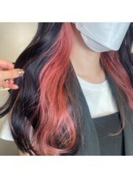 ガリカ シーム(Gallica/SEAM) 透明感ブラック×チェリーピンク/インナーカラー