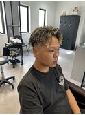 ツイストスパイラルメッシュツーブロックセンターパート