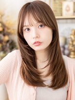 カバーヘア ブリス 上尾西口店(COVER HAIR bliss) 顔回りレイヤー艶髪ココアブラウンセミディTd1上尾20代30代40代