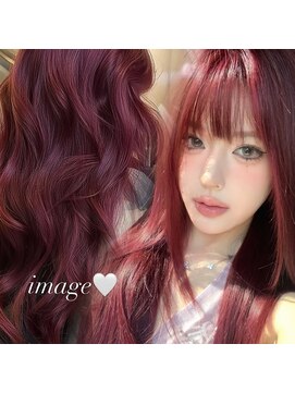 シェノン バイ アランスミシー 表参道(CHAINON by Alan smithee) 【nana】レッドカラー　羽エクステ　ケラチントリートメント