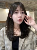 透明感カラー レイヤーカット 顔まわりカット【肥田亜沙美】
