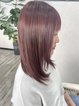 ベルヘアーデザイン 堺東(Belle hair Design) イメチェンレイヤーカットピンクブラウンイルミナカラー堺東