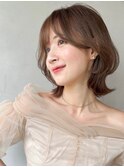 大人可愛いイメチェンピンクベージュアンブレラカラー美髪