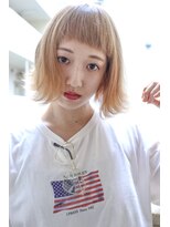 ヘアデザイン アネーロ(hair design anello) 【anello】ショートバング　ハイトーンボブ
