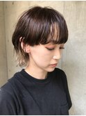 bibito 重め前髪　インナーブリーチウルフ　ショートボブ