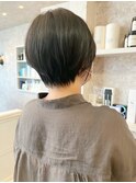 福山市美容室Caary人気 冬ショートヘアくすみグレージュカラー