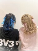 お花で可愛く♪ハーフツイン