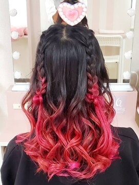 ヒャン(hyang) 編みたらしハーフアップ