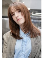 ラック 表参道(LUCK)&nbsp;フレンチカラー/ショコラブラウン/ミディアムレイヤー/顔まわり