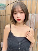 透明感フォギーベージュでつくる大人可愛い内巻きボブ/前髪/小顔