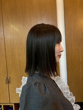 アグランテトラ 野田阪神店(a Gland tetra) 黒髪ボブ切りっぱなしナチュラルストレートヘア艶髪20代30代40代