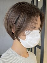 エリマ 横浜西口(elima)&nbsp;横浜西口白髪染めハンサムショートボブヘーゼルブラウンカラー