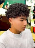 スペインカール/プードルパーマ/メンズパーマ/マレットヘア