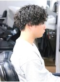 刈り上げセンターパート ツイストスパイラル