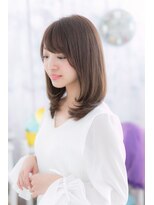 ミック ヘアアンドビューティー 大山店(miq  Hair&Beauty)&nbsp;大人かわいい斜めバング☆クリアカラーのラブワンカールa