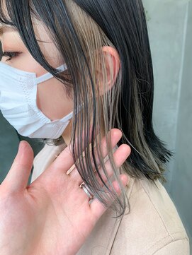 テトヘアー(teto hair) 外はねボブ、インナーカラー、グレージュ、アッシュ