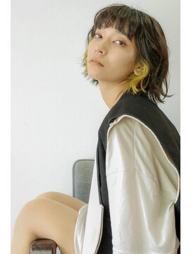 フラミューム 関内店(flammeum) オレンジイヤリング×外ハネボブ