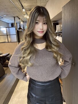 サニー 渋谷(SUNNY) バレイヤージュ、ハイライト、レイヤーカット、グレーベージュ