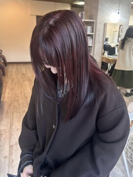 ミニム ヘアー(minim hair) 【minim×miku】ブリーチなしカシスカラーと水素トリートメント