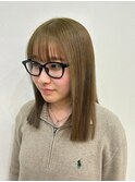 切りっぱなしセミロング/オリーブベージュ