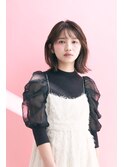 20代30代大人可愛い前髪チョコレートカラー大人レイヤーボブ