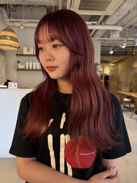 ココルアナ(coco luana) チェリーレッド/韓国風/ケアブリーチ/髪質改善/ハイトーン/学割