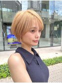 分け目なし/ベージュ/ショート/前髪なし 20代30代40代