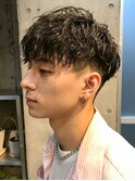 ツイストスパイラルパーマ波巻きパーマシャドウパーマ黒髪原宿