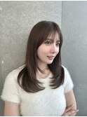 くびれヘア/顔周り/韓国/レイヤーカット/黒髪/ロング/前髪北千住
