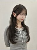 韓国風/レイヤー/前髪カット/オリーブ/透明感/ハッシュカット
