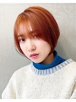 セイドット フクオカ(Say.FUKUOKA)&nbsp;【Say.福岡】丸みショート×ダブルカラー×オレンジベージュ