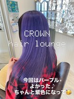 クラウン ヘア ラウンジ(CROWN hair lounge)&nbsp;【クラウン】20代30代40代　ビビットパープル×艶ストレート